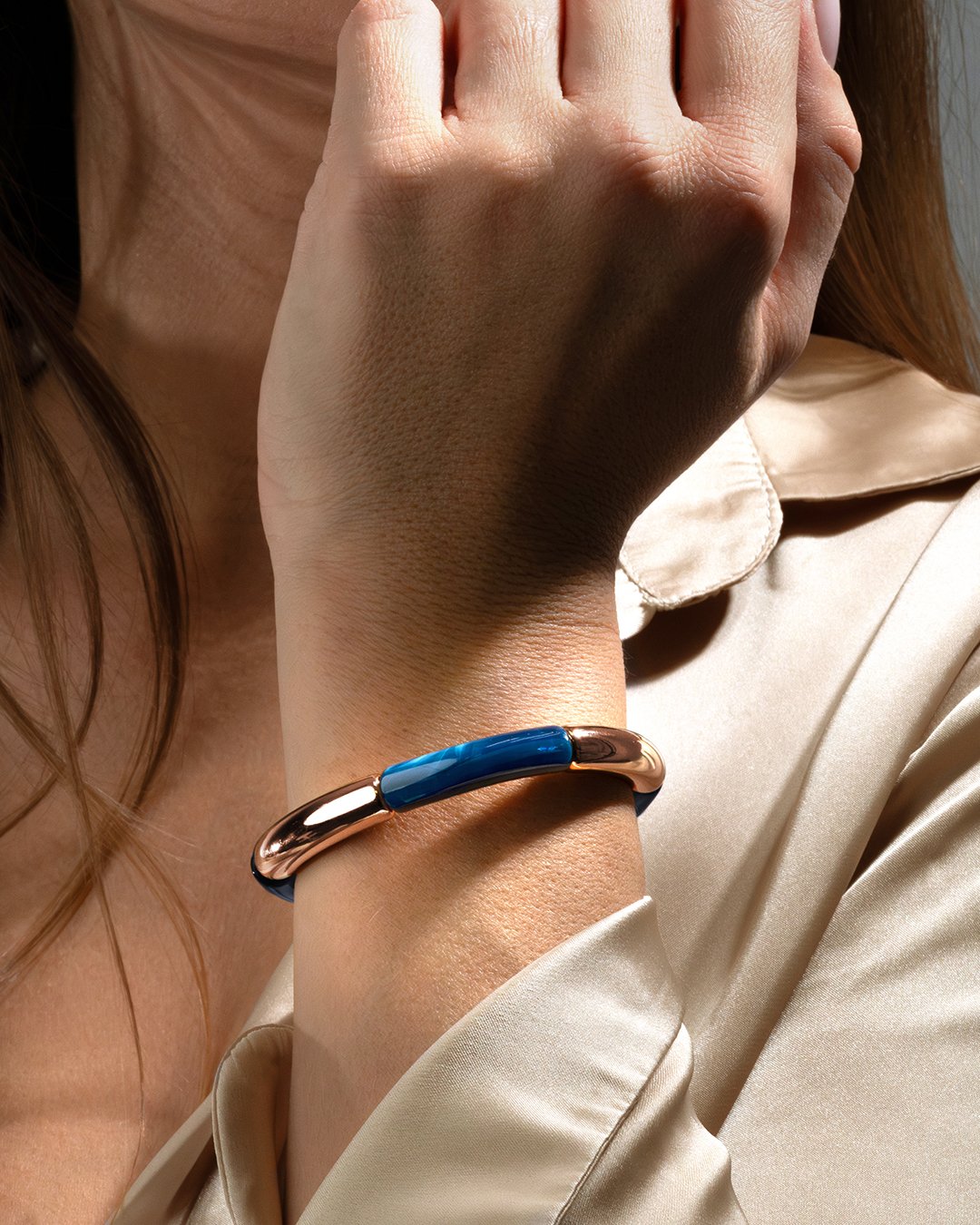 Armband Acetate Marmoriertes Mitternachtsblau Brenta