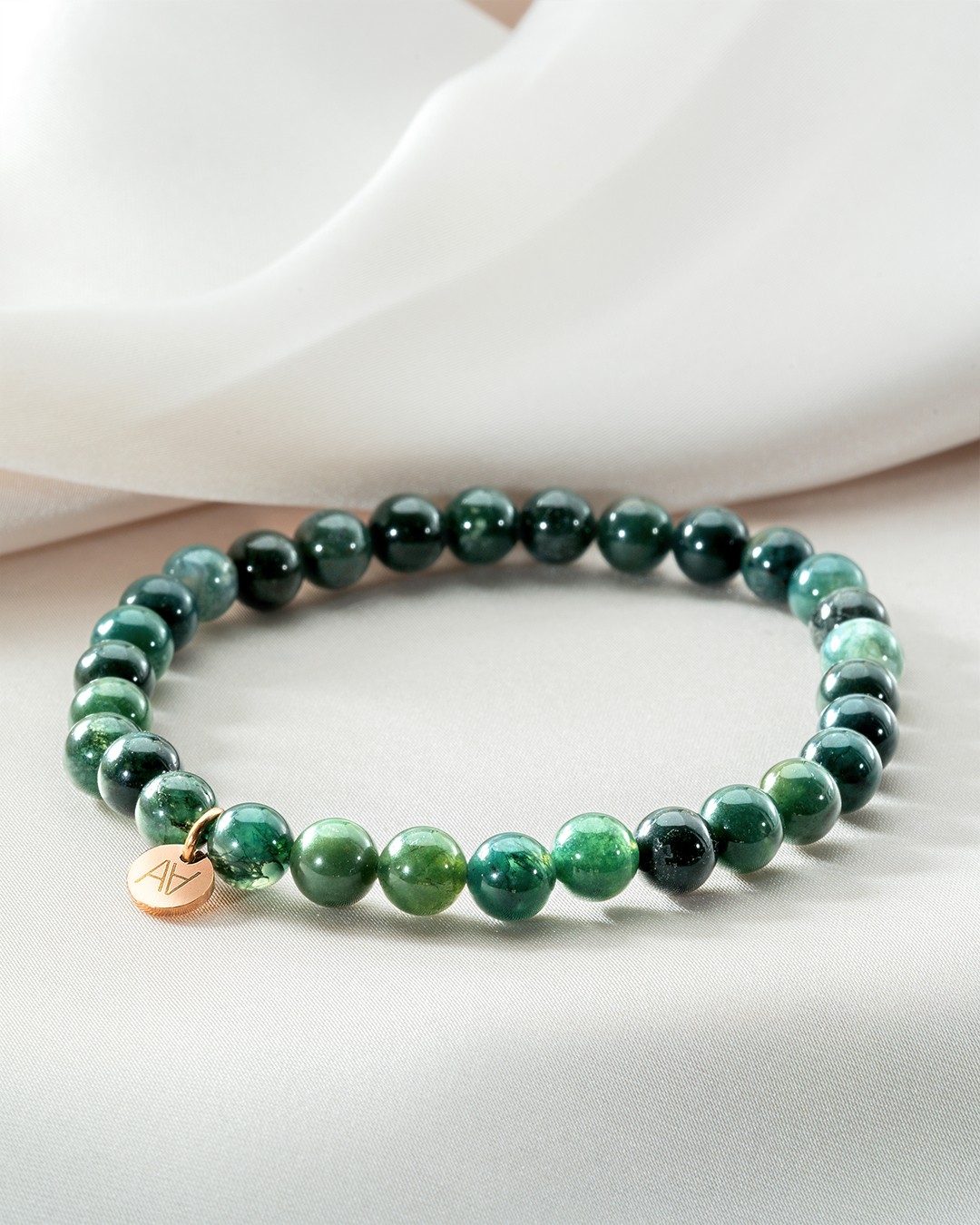 Armband Natursteine Moosachat Armband 6 mm