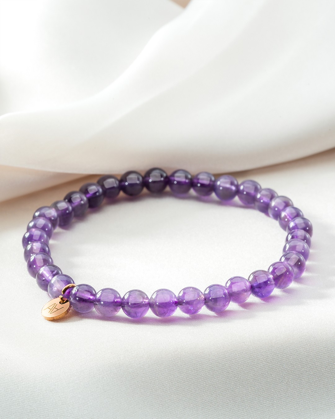 Armband Natursteine Amethyst Brasilien Armband 6 mm