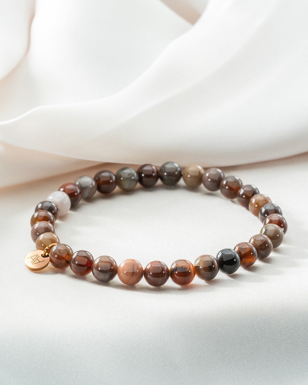 Armband Natursteine Versteinertes Holz Armband 6 mm