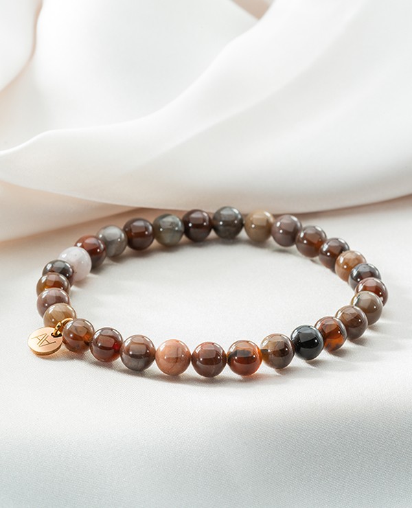 Versteinertes Holz Armband 6 mm