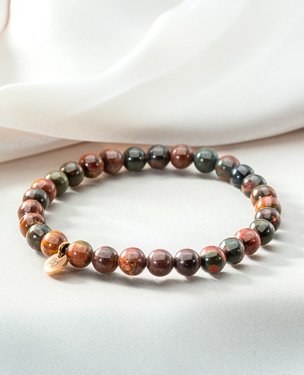 Polychrom Jaspis Armband 6 mm