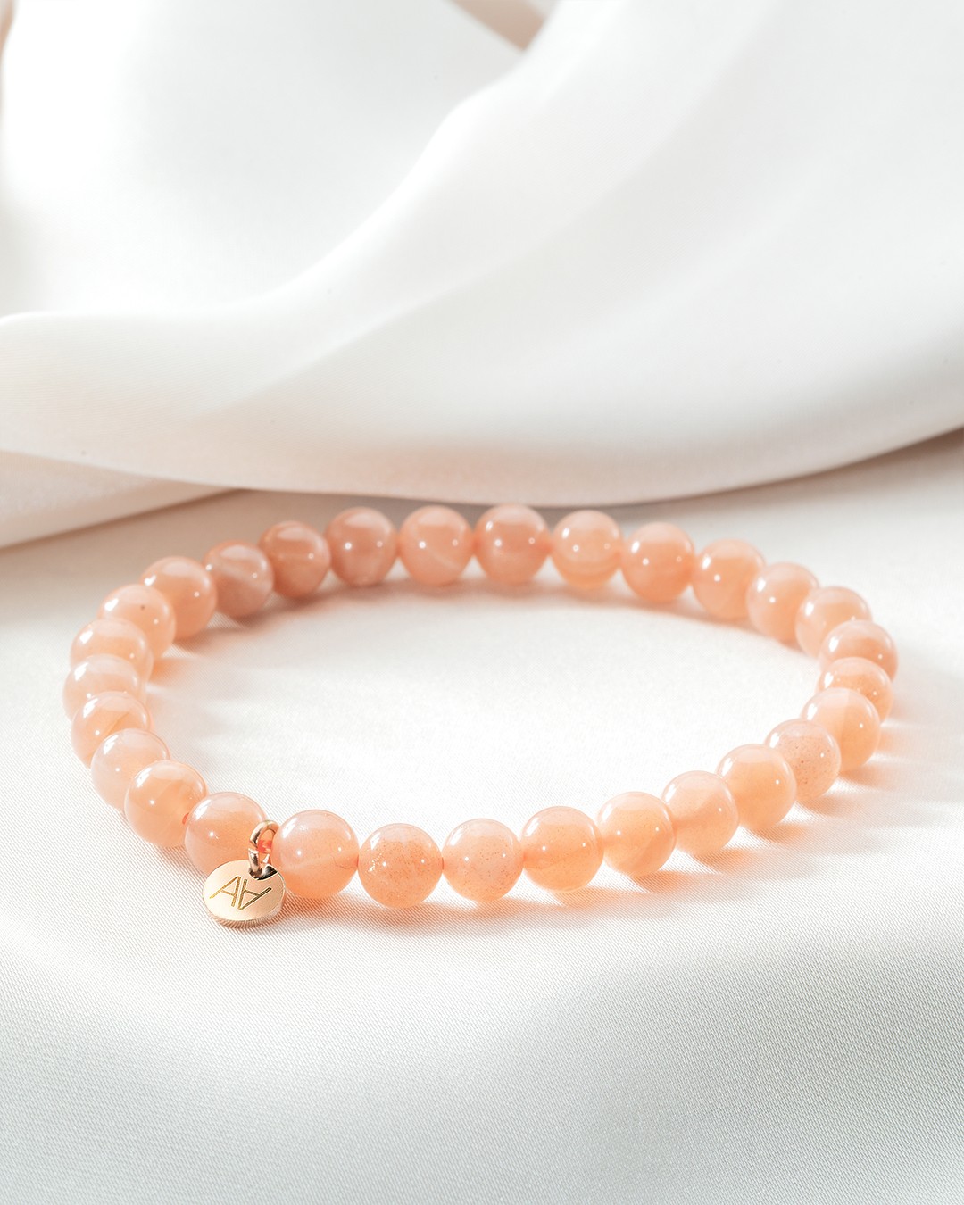 Armband Natursteine Rosa Mondstein Armband 6 mm