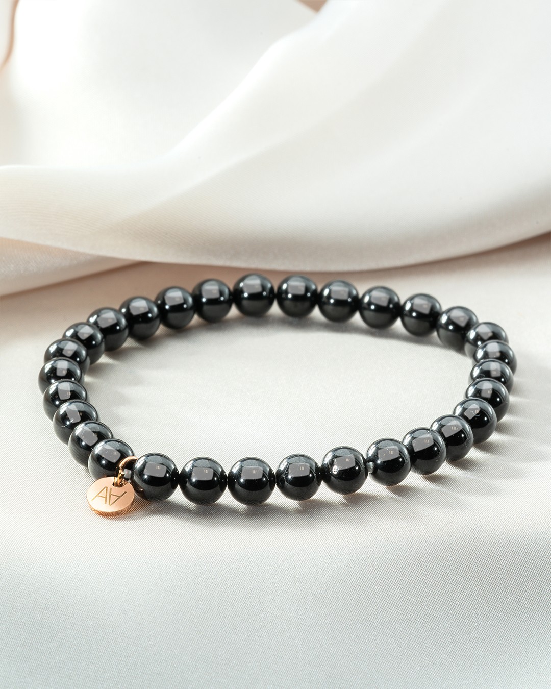 Armband Natursteine Schwarzer Spinell Armband 6 mm