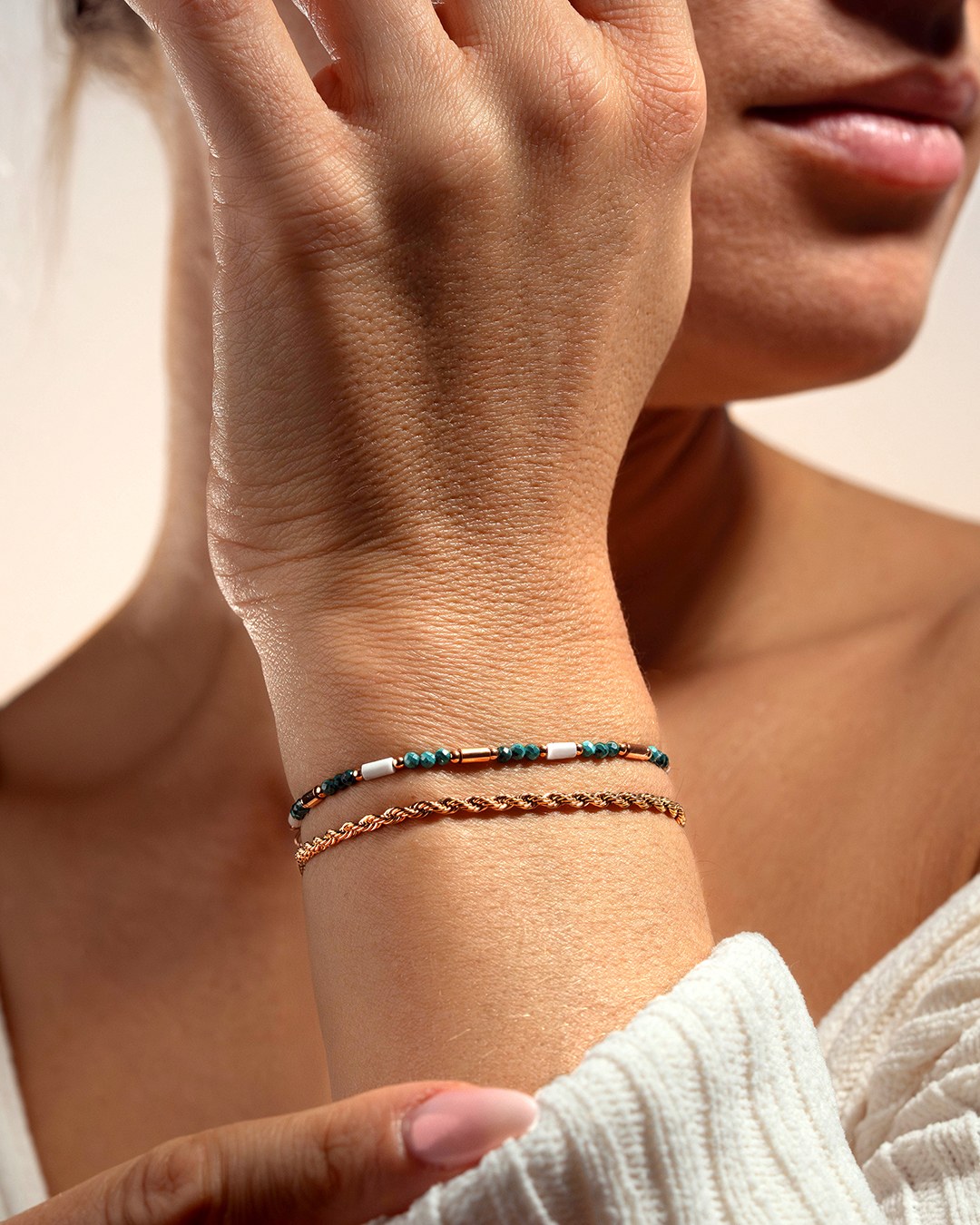 Armband Türkisen und weißer Marmor Bosalina