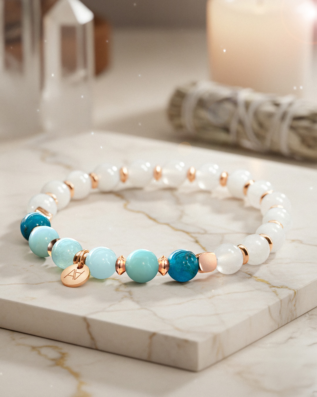 Armband Steinheilkunde Hals-Chakra