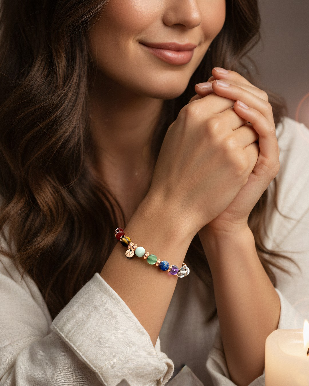 Armband Steinheilkunde 7 Chakren Gelassenheit