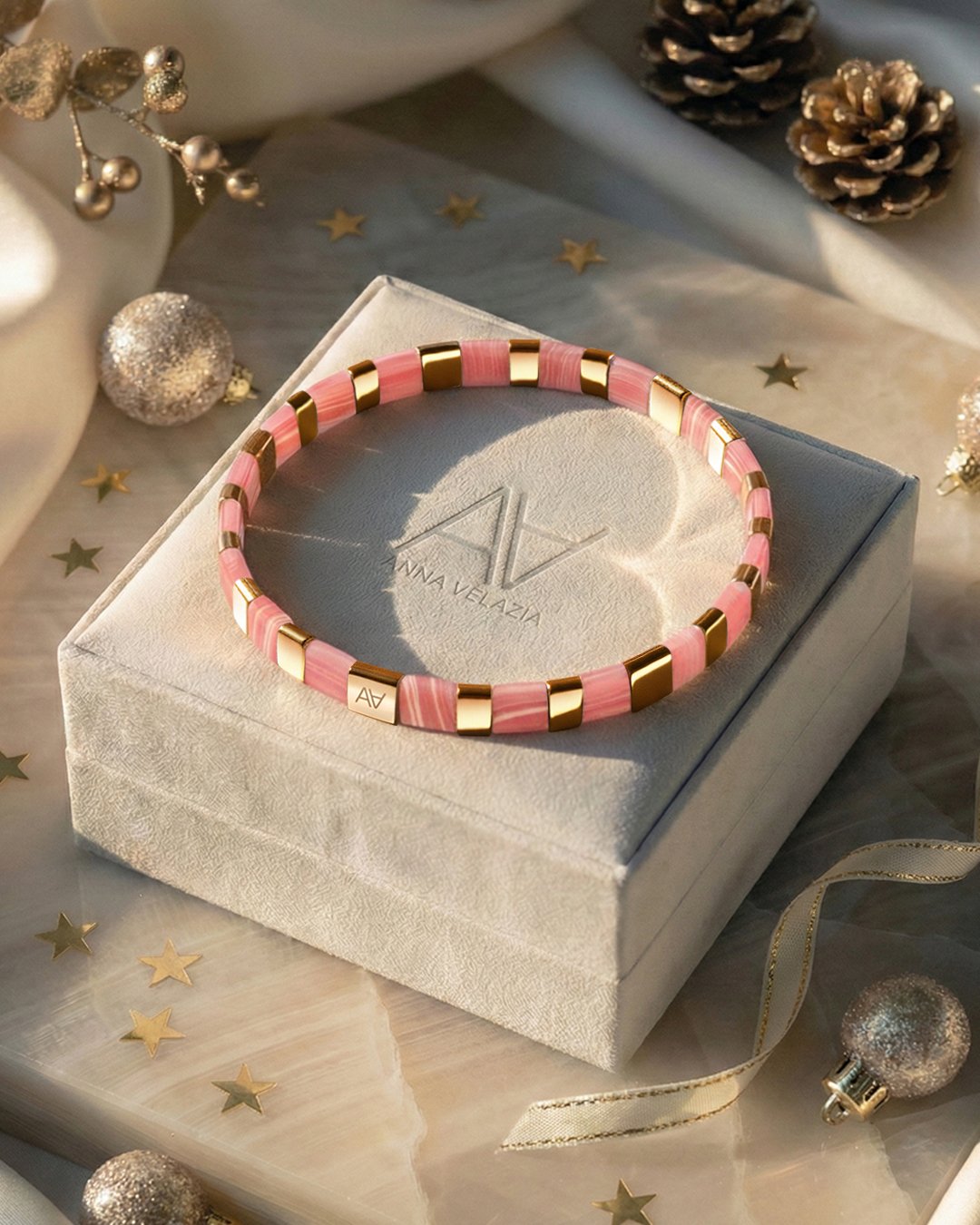 Armband synthetischer rosa Chalcedon Corciano