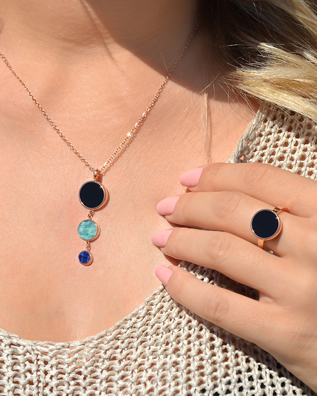 Lifestyle Anhänger  Gold rosafarbener Edelstahl Carlopolinio