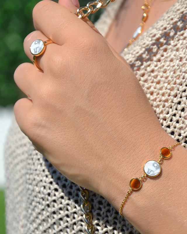 Lifestyle Ring  weiße Howlite Levola