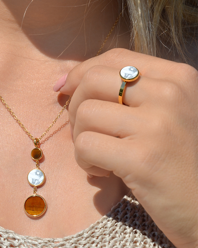 Lifestyle Ring  weiße Howlite Levola