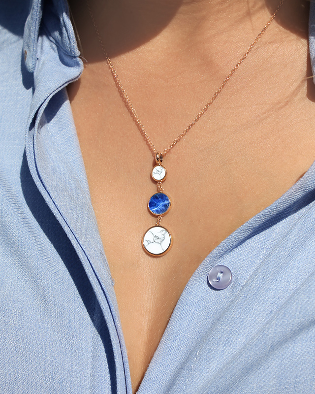 Anhänger  Gold rosafarbener Edelstahl Gabellinio