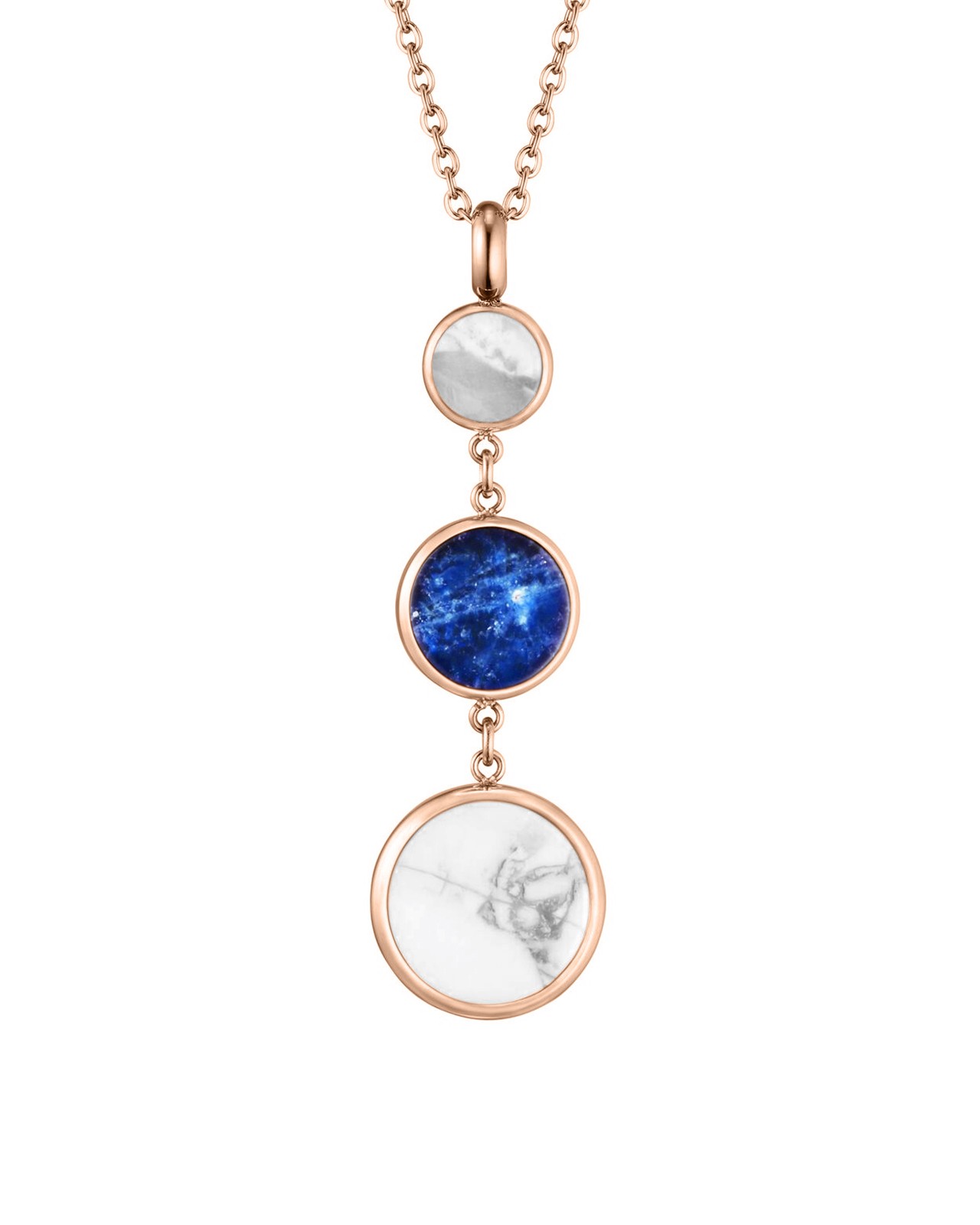 Packshot Anhänger  Gold rosafarbener Edelstahl Gabellinio