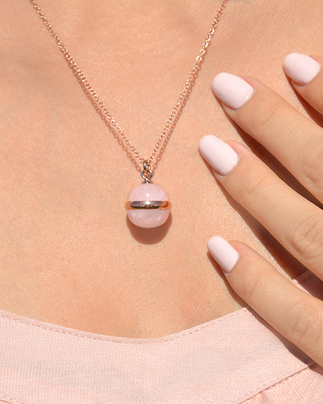 Anhänger  Gold rosafarbener Edelstahl Calianio