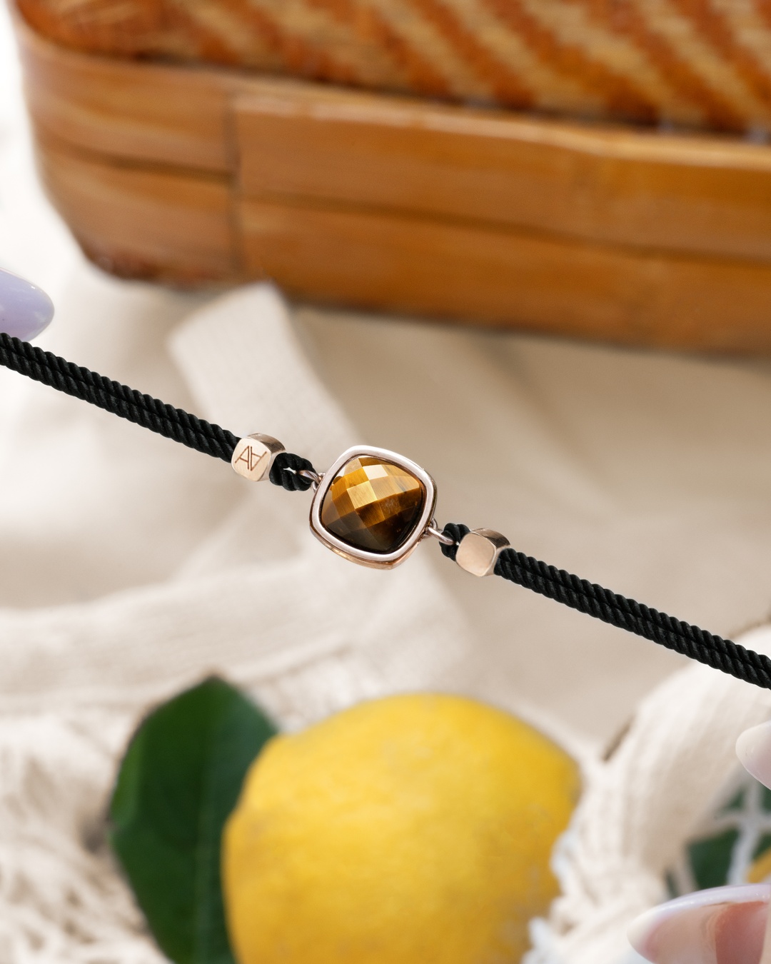 Armband Tigerauge Messinetta