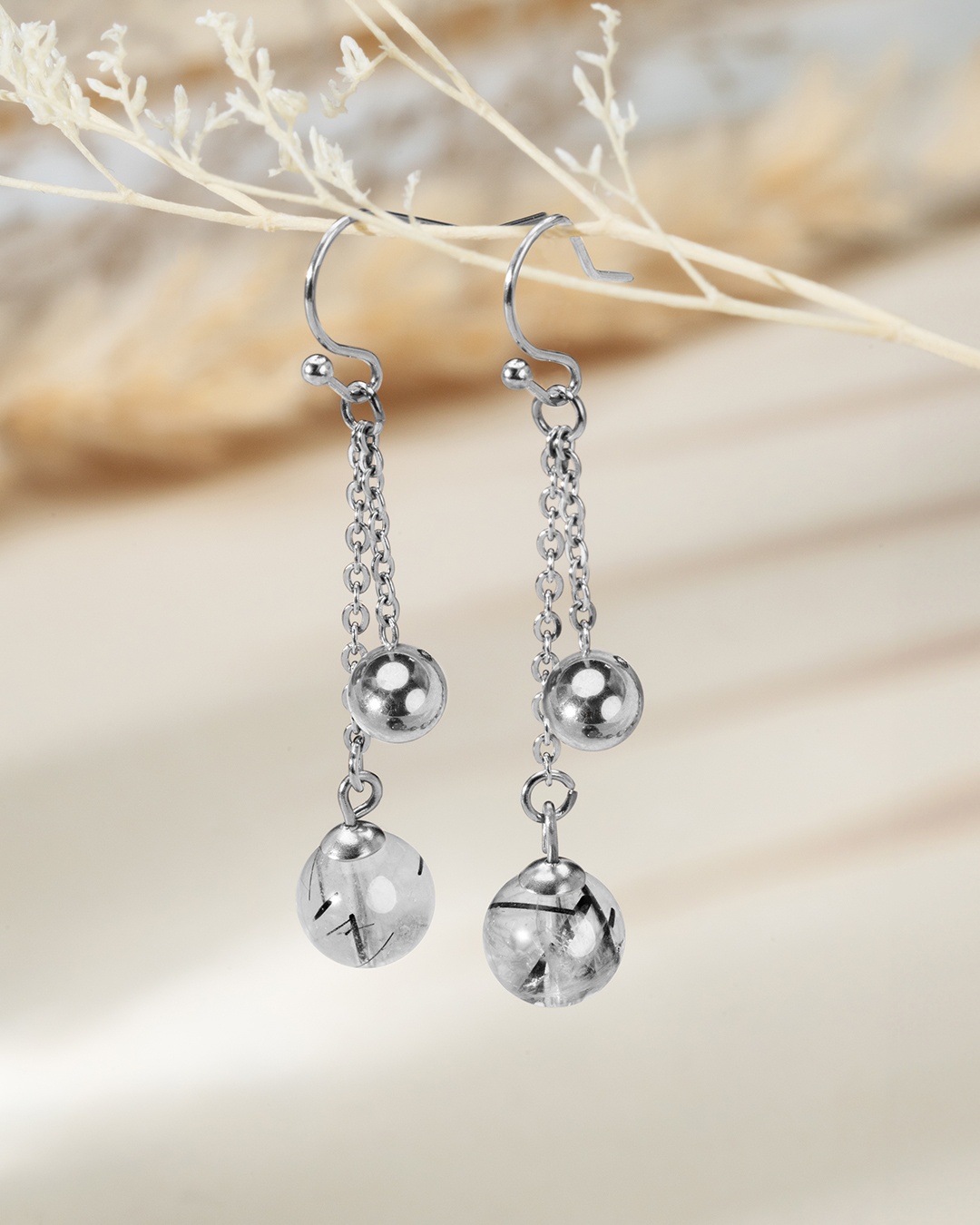 Ohrringe Turmalin-Rutilquarz Rimini Claro