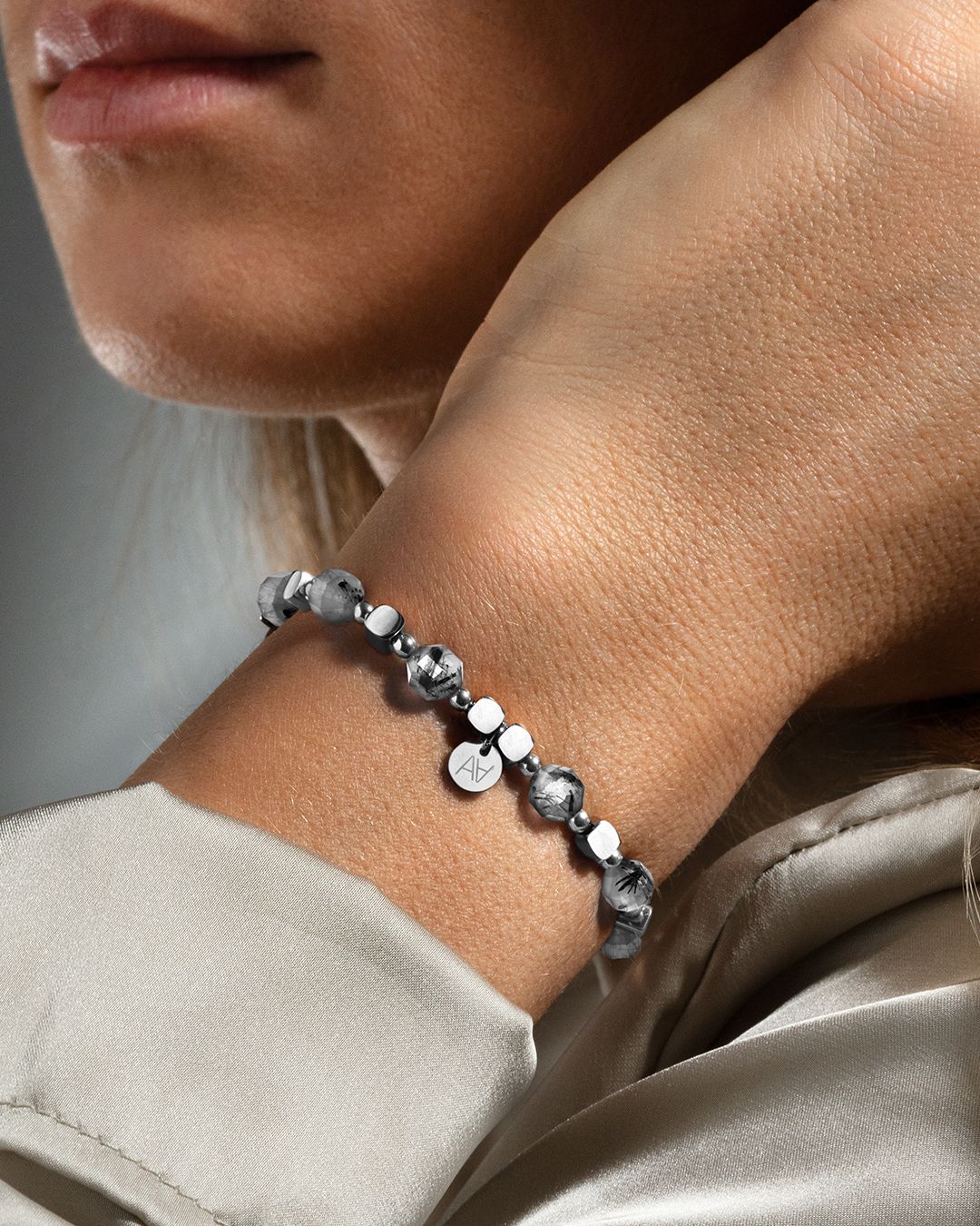 Armband Turmalin-Rutil-Quarz Riminona